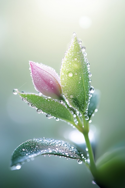 朝露をあびた蕾